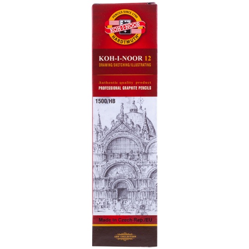 Карандаш чернографитный Koh-I-Noor "1500" HB, заточенный