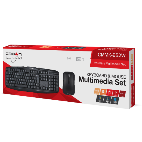Клавиатура и мышь CROWN CMK-952W black USB [CM000001477]