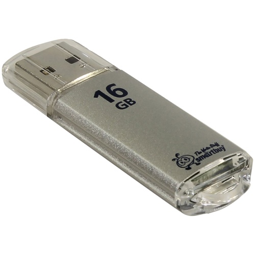 Память USB Flash 16 GB Smartbuy "V-Cut" USB 2.0 Flash Drive, серебристый (металл. корпус )