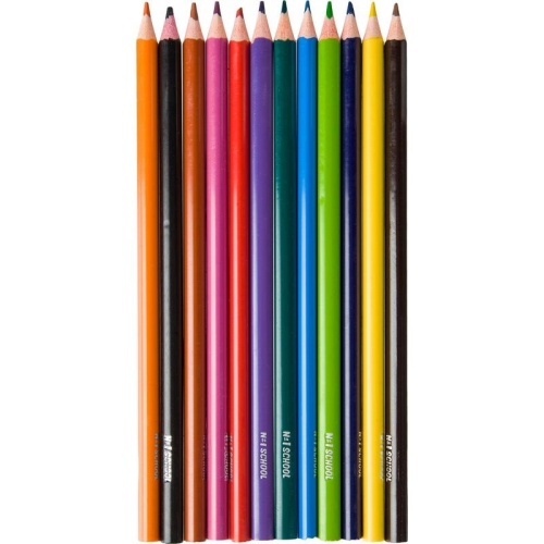 Карандаши цветные №1 School Отличник 12 карандашей 12 цветов трёхгранные