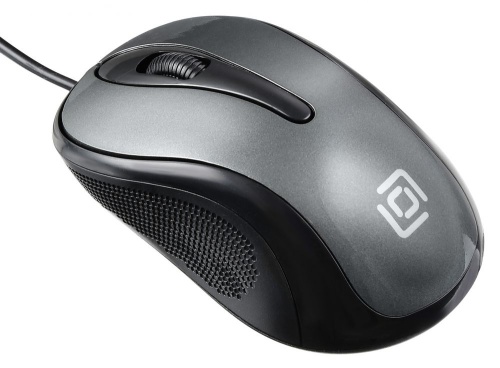 Мышь проводная Oklick 385M черный, серый