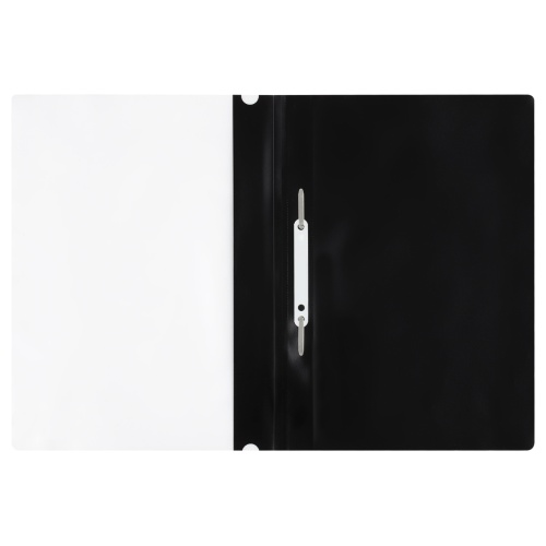 Папка-скоросшиватель пластик. СТАММ А4, 120мкм, черная с прозр. верхом