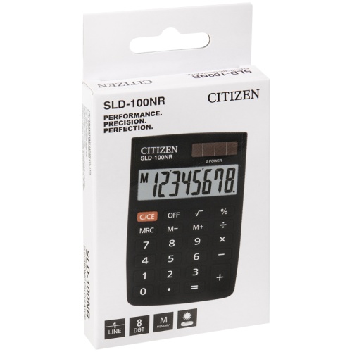Калькулятор карманный Citizen SLD-100NR, 8 разрядов, двойное питание, 58*88*10мм, черный Калькулятор карманный Citizen SLD-100NR, 8 разрядов, двойное питание, 58*88*10мм, черный