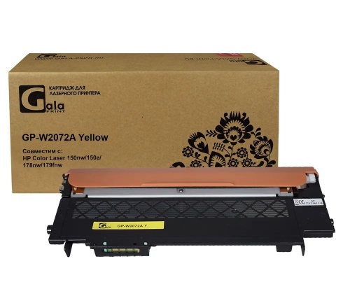 Картридж HP GP-W2072A (№117A) CL 150nw/150a/178nw/179fnw Yellow 700 копий GalaPrint
