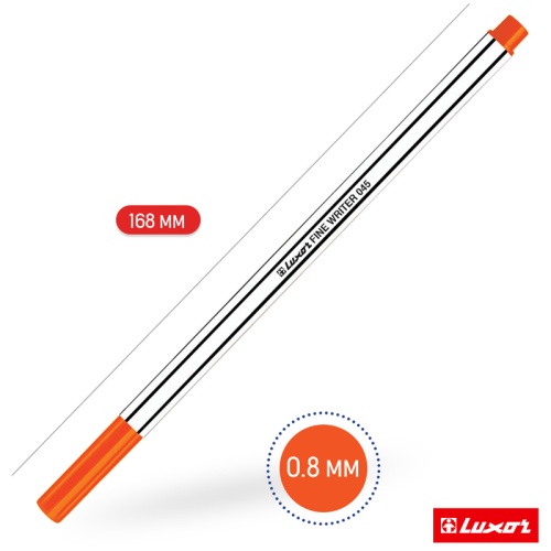 Ручка капиллярная Luxor "Fine Writer 045" оранжевая, 0,8мм, 7125
