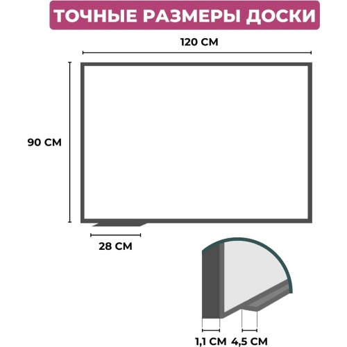 Доска магнитно-маркерная Attache Classic BW-PL912 90x120 см односекционная (полочка для маркеров)