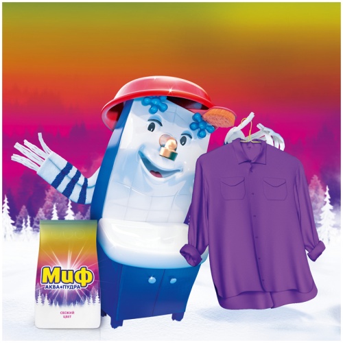 Порошок для машинной стирки Миф 3в1 Аквапудра Свежий Цвет, 6кг