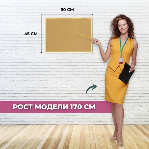 Доска с поверхностью из мягкого ДВП 45х60 см Выбор есть Softboard