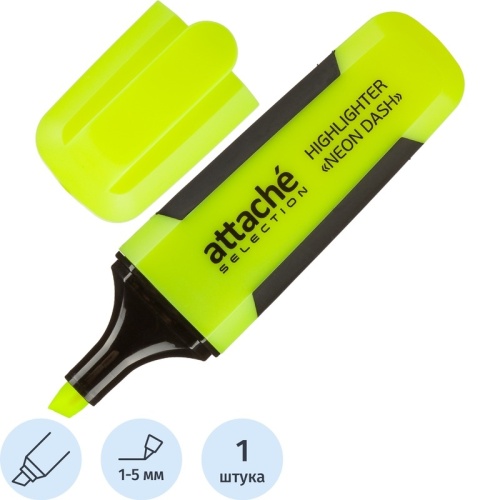 Текстовыделитель Attache Selection Neon Dash желтый (толщина линии 1-5 мм)