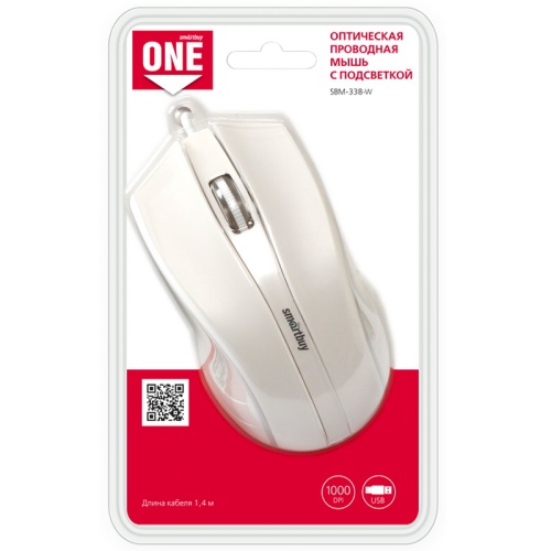 Мышь проводная Smartbuy 338 One белый