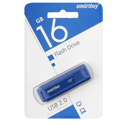 Память USB Flash 16 GB Smartbuy "Dock" USB 2.0 Flash Drive, синий Память USB Flash 16 GB Smartbuy "Dock" USB 2.0 Flash Drive, синий
