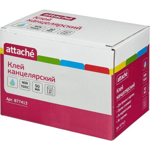 Клей канцелярский жидкий Attache 50 мл прозрачный силиконовый аппликатор Клей канцелярский жидкий Attache 50 мл прозрачный силиконовый аппликатор