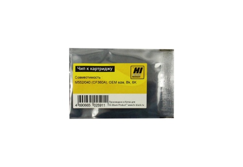 чип hp clj enterprise m552/canon 040 (cf360a), oem size, bk, 6k hi-black