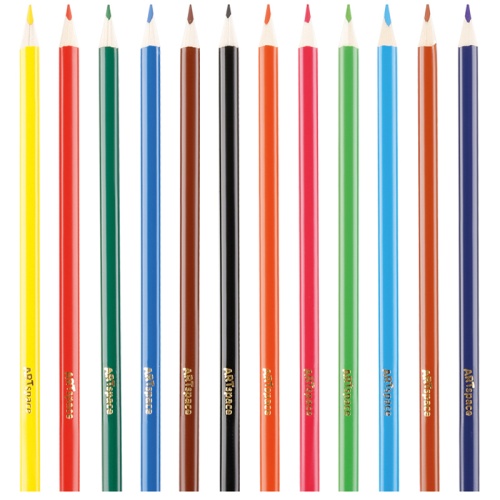 Карандаши цветные ArtSpace "Лесные жители", 12цв., трехгран., заточен., картон. уп., европодвес