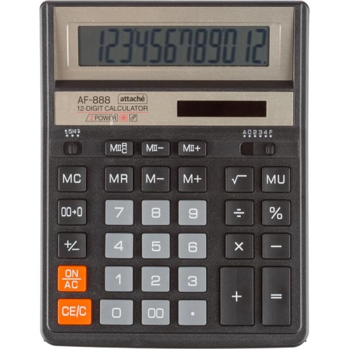Калькулятор настольный Attache ASF-888 12-разрядный черный 204x158x40 мм Калькулятор настольный Attache ASF-888 12-разрядный черный 204x158x40 мм