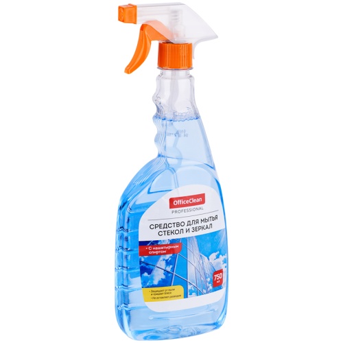 Средство для мытья стекол и зеркал 750 мл, OfficeClean Professional, с нашатырным спиртом, с курком