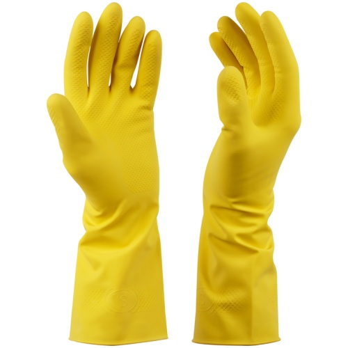 Перчатки резиновые хозяйственные OfficeClean ЛЮКС, многоразовые, хлопчатобумажное напыление, плотные 337387 337387