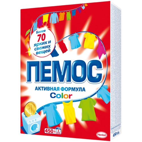 Стиральный порошок 350 г, ПЕМОС "Color", для цветного белья