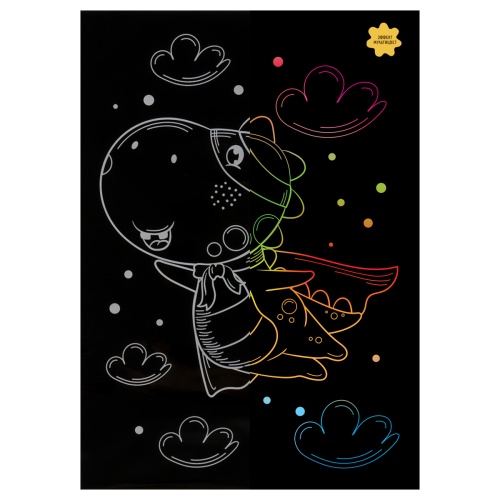 Гравюра с мультицветной основой ТРИ СОВЫ "Супер Дино", А5 Гравюра с мультицветной основой ТРИ СОВЫ "Супер Дино", А5