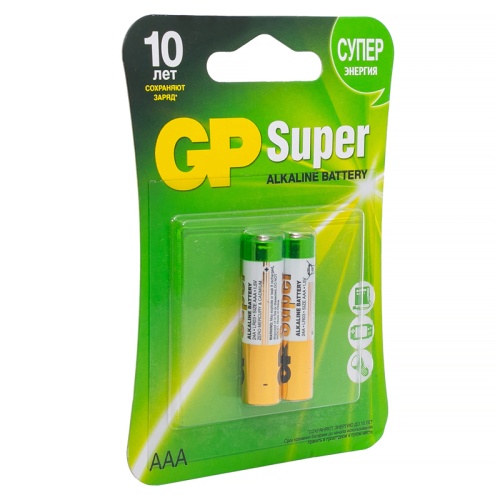 Батарейка ААА мизинчиковая GP Super (2 штуки в упаковке)