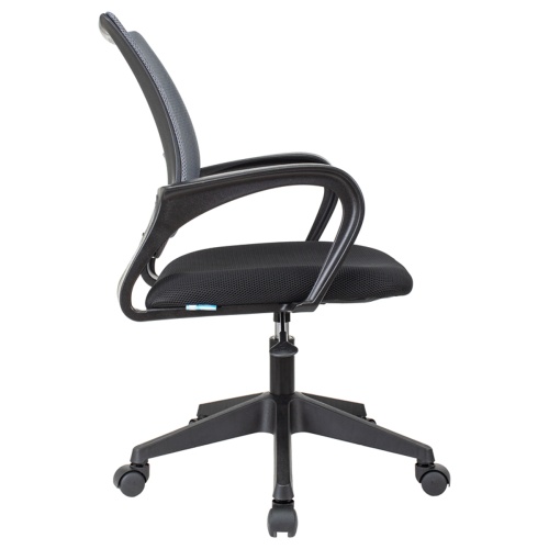 Кресло оператора Helmi HL-M95 R (695) "Airy", спинка сетка серая/сиденье ткань TW черная, пиастра