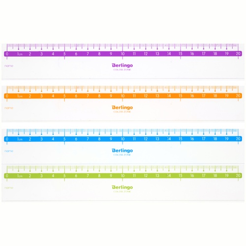 Линейка 20см Berlingo "Color", пластиковая, прозрачная