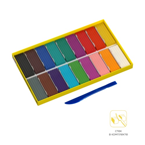 Пластилин Гамма "Юный художник", 18 цветов, со стеком