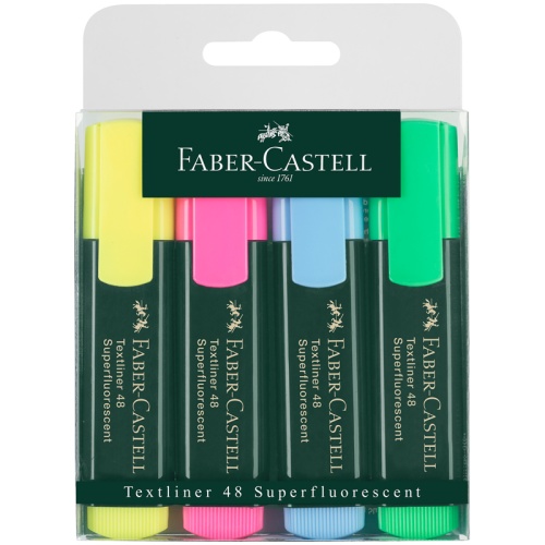 Набор текстовыделителей Faber-Castell "48" 04цв., 1-5мм, 154804
