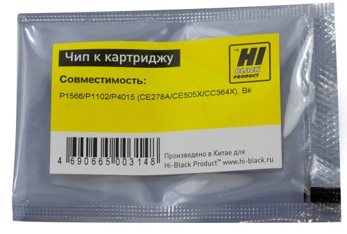 чип hp (ce278a/ce505x/cc364x) lj pro p1566/p1102/p4015, bk hi-black