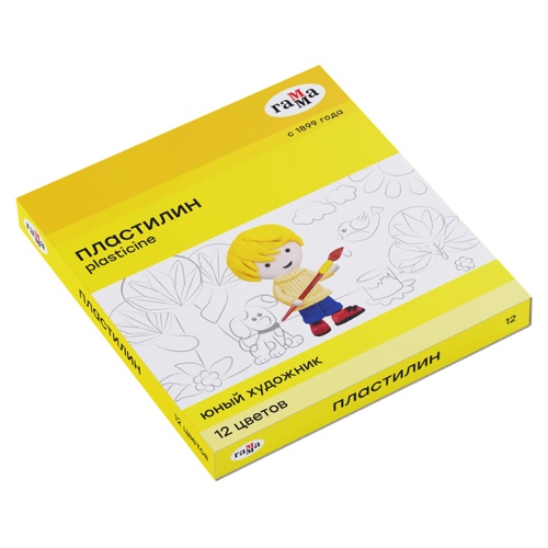 Пластилин Гамма "Юный художник", 12 цветов, со стеком