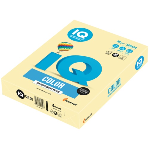 Бумага IQ "Color pale" А4, 80г/м2, 500л. (желтый)