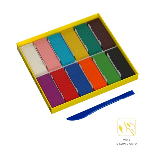 Пластилин Гамма "Юный художник", 12 цветов, со стеком