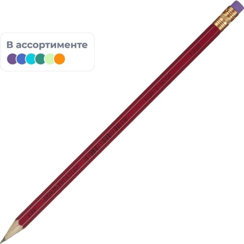 Карандаш чернографитный Koh-I-Noor "Astra" HB, с ластиком, заточенный