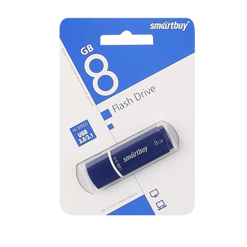 Память USB Flash 8 GB Smartbuy Crown, USB 2.0, синий Память USB Flash 8 GB Smartbuy Crown, USB 2.0, синий