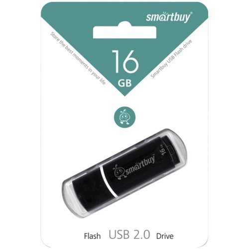 Память USB Flash 16 GB Smartbuy "Crown" USB 2.0 Flash Drive, черный