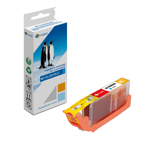 Картридж струйный G&G NC-CLI451XLC CLI-451XL С голубой (10.2мл) для Canon MG6340/5440/IP7240