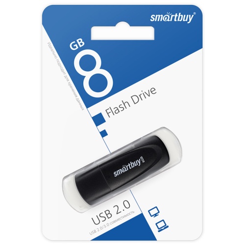Память USB Flash 8 GB Smartbuy "Scout" USB 2.0 Flash Drive, черный