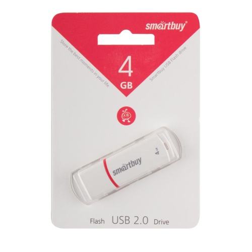 Память USB Flash 4 GB Smartbuy Crown USB 2.0 белый