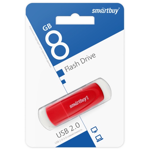 Память USB Flash 8 GB Smartbuy "Scout" USB 2.0 Flash Drive, красный Память USB Flash 8 GB Smartbuy "Scout" USB 2.0 Flash Drive, красный
