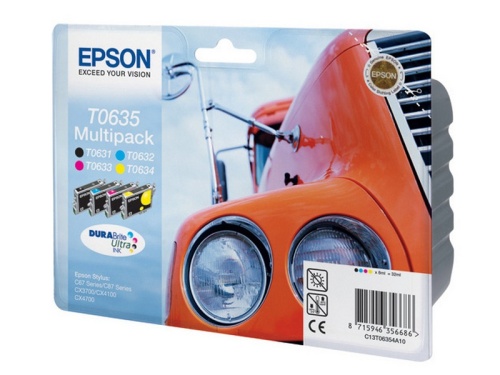 Набор картриджей EPSON (C13T06354A10) Stylus C67/87/CX3700 (O) 4 цвета Набор картриджей EPSON (C13T06354A10) Stylus C67/87/CX3700 (O) 4 цвета