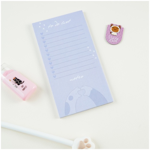 Блок для записей (To Do list) MESHU "Meow power",8,0*15,0*0,6см, 50л., на склейке