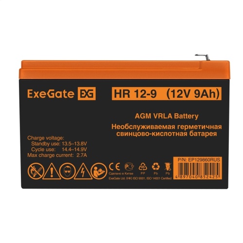 Аккумуляторная батарея 12V / 9Ah / HR 1234W 12-9/EXG1290 клеммы F2 ExeGate