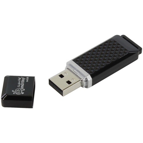 Память USB Flash 64 GB Smartbuy "Quartz" USB 2.0 Flash Drive, черный