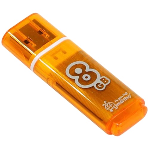 Память USB Flash 8 GB Smartbuy "Glossy" USB 2.0 Flash Drive, оранжевый