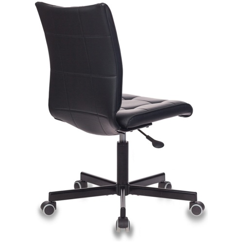 Кресло оператора Бюрократ CH-330M/BLACK, ML, экокожа черный, без подлокотников, регулировка высота с
