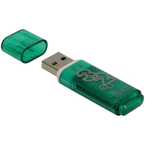 Память USB Flash 32 GB Smartbuy "Glossy" USB 2.0 Flash Drive, зеленый