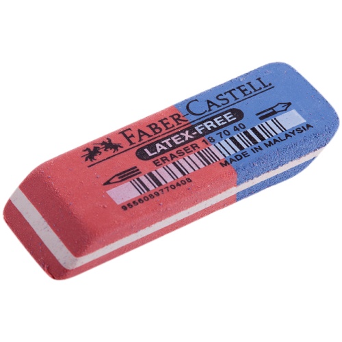 Ластик Faber-Castell "Latex Free", скошенный, синтетический каучук, 56*20*7мм 187040