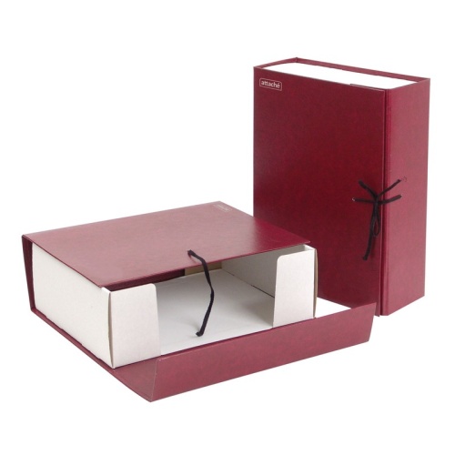 Папка архивная на 2-х завязках Attache А4 100 мм бумвинил до 1000 листов красная складная