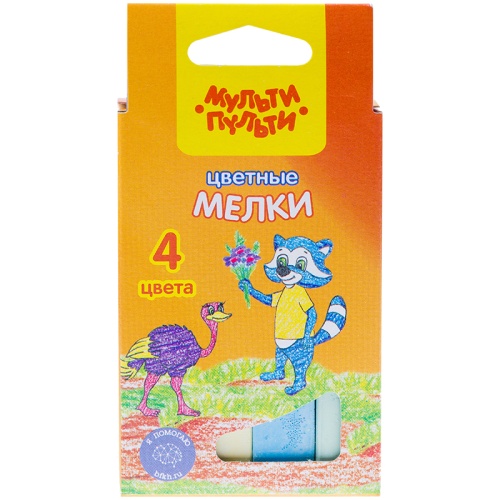 Мелки цветные Мульти-Пульти "Енот в Австралии", 4цв.
