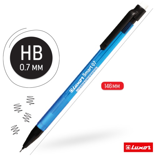 Карандаш механический Luxor "Smart Slim" 0,7мм, с ластиком, 15100/12 Box